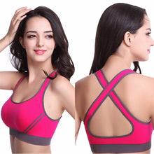 Load image into Gallery viewer, Woman Yoga Fitness Sports Bra Tank Shockproof Push Up Running Gym Racerback Wire Free Padded Underwear Vest Cropped Top